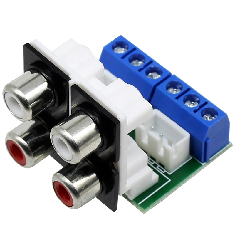 1 pcs RCA 어댑터 터미널 블록 4 비트 로터스 시트 입력 XH2.54-3P 출력 DIY 홈 시어터 앰프 오디오 수정