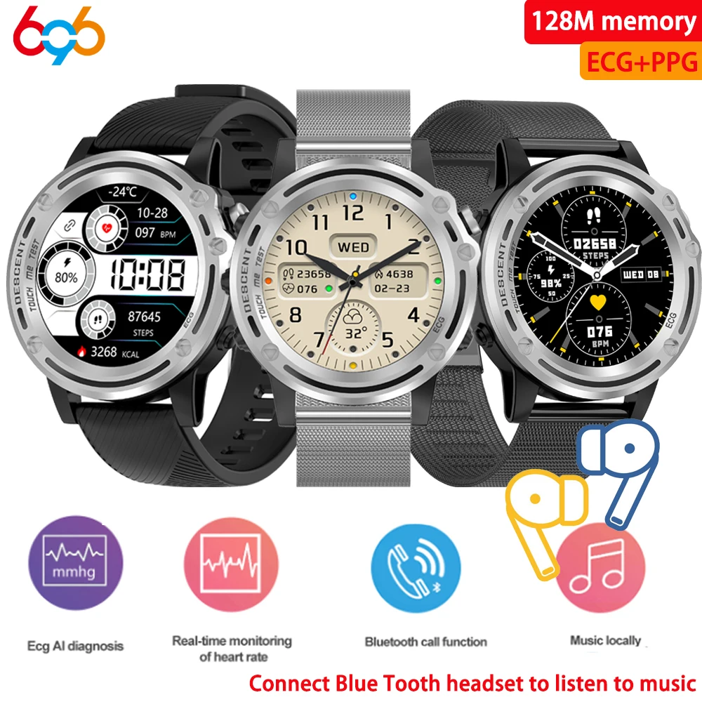2022 New Blue Tooth Call Smart Watch Ecg Ppg Ai Diagnosis Real Time Heartrate Blood Pressure