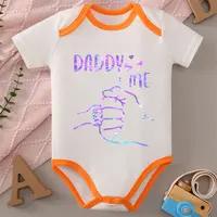 I Love My Family Cute Print Baby Cloths 100% Cotton Jumpsuit Onesie Bodysuit for 0 To 12 Months Newborn Best Gift for Baby 1
