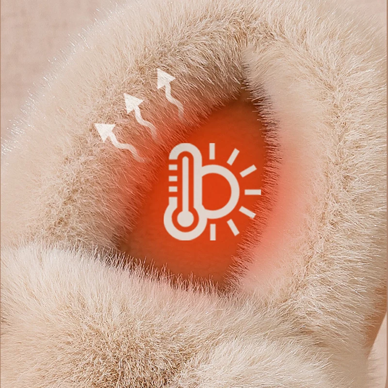 Winter Capibala Cotton Slippers Women Indoor Warm Thicken Plush Home Slippers Woman Thick Sole Non Slip Fluffy Slides Female