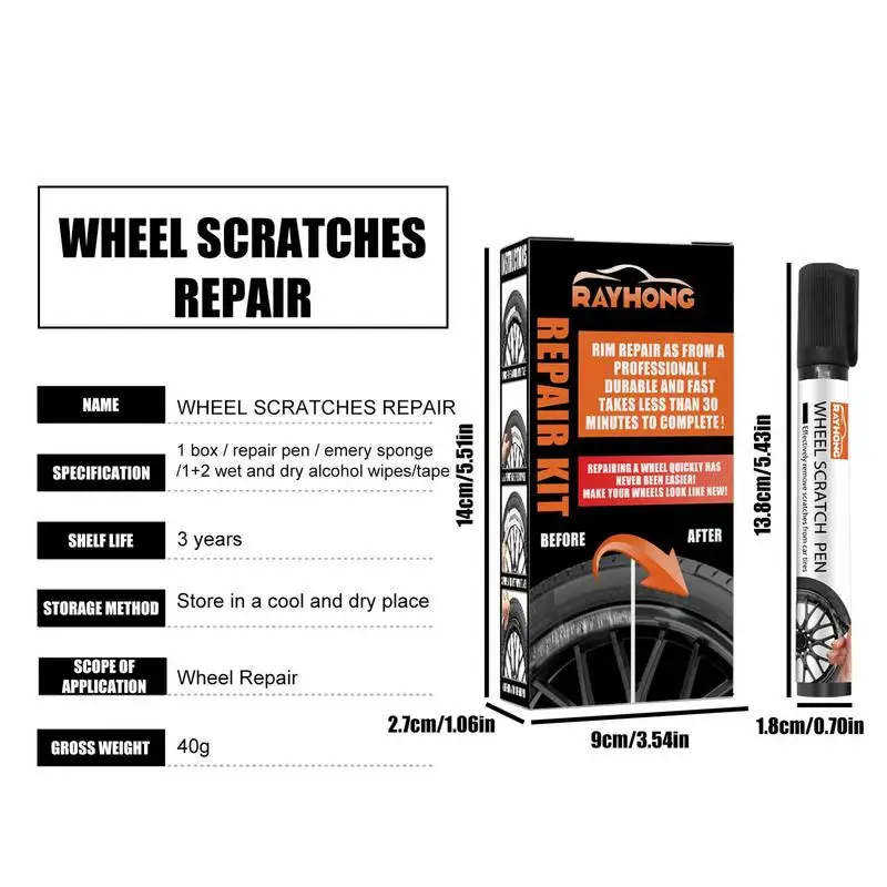 Wheel Scratch Repair Kit Auto Scratch Repair Kit Universal Car Rim Scratch Repair Kit Color For Rims Protection Rust Resistant