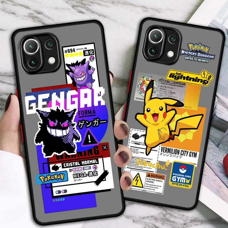 Pokemon Mewtwo Gengar Lucario Custodia Per Telefono Per Xiaomi 12 12T 11 11T 10 Poco X4 X3 M4 F4 F3 Gt Pro Lite 5G Smerigliato Traslucido