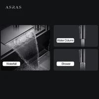 Asras ก๊อกน้ำจากสายฝนที่กำลังบินก๊อกน้ำสำหรับห้องครัวน้ำร้อนและเย็นสวิตช์มือจับเดี่ยวดึงออก360องศาก๊อกผสมห้องครัว 4