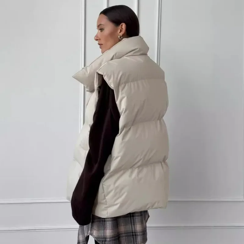 Talenza Women's Cotton Vest Jacket New Sleeveless Sports Casual Solid Color Winter Warm Vest Jacket Vest Women's Cotton Jacket 6