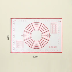 Large Non-Stick Silicone Baking and Kneading Mat (Red 60x40)