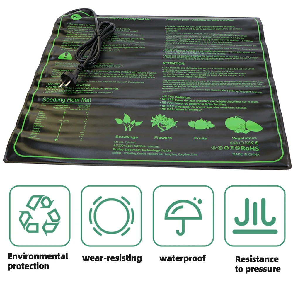 Seedling Heating Pad Waterproof Seed Plant Reproduction Cloning Germination Starter Mat 2 Sizes 100/ 17.5Watt Garden Supplies
