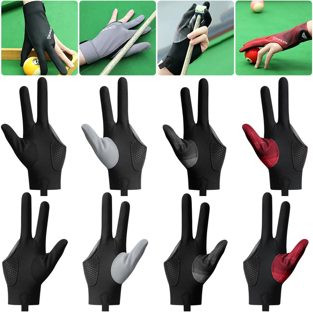 Billiards Gloves Full-Finger Billiards Gloves Non-Slip 3 Finger Snooker Glove Left/Right Hand Billiard Sports Accessories
