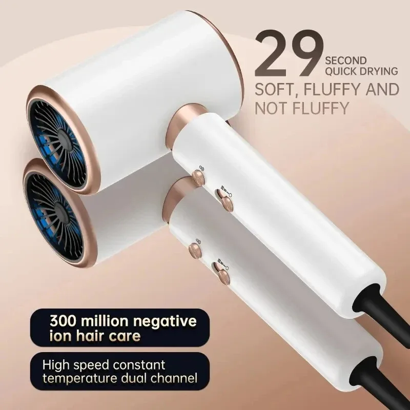 F37 High-Speed Electric Hair Dryer - Turbine Airflow, Low Noise, Quick Drying for Home & Salon, Hair Tools