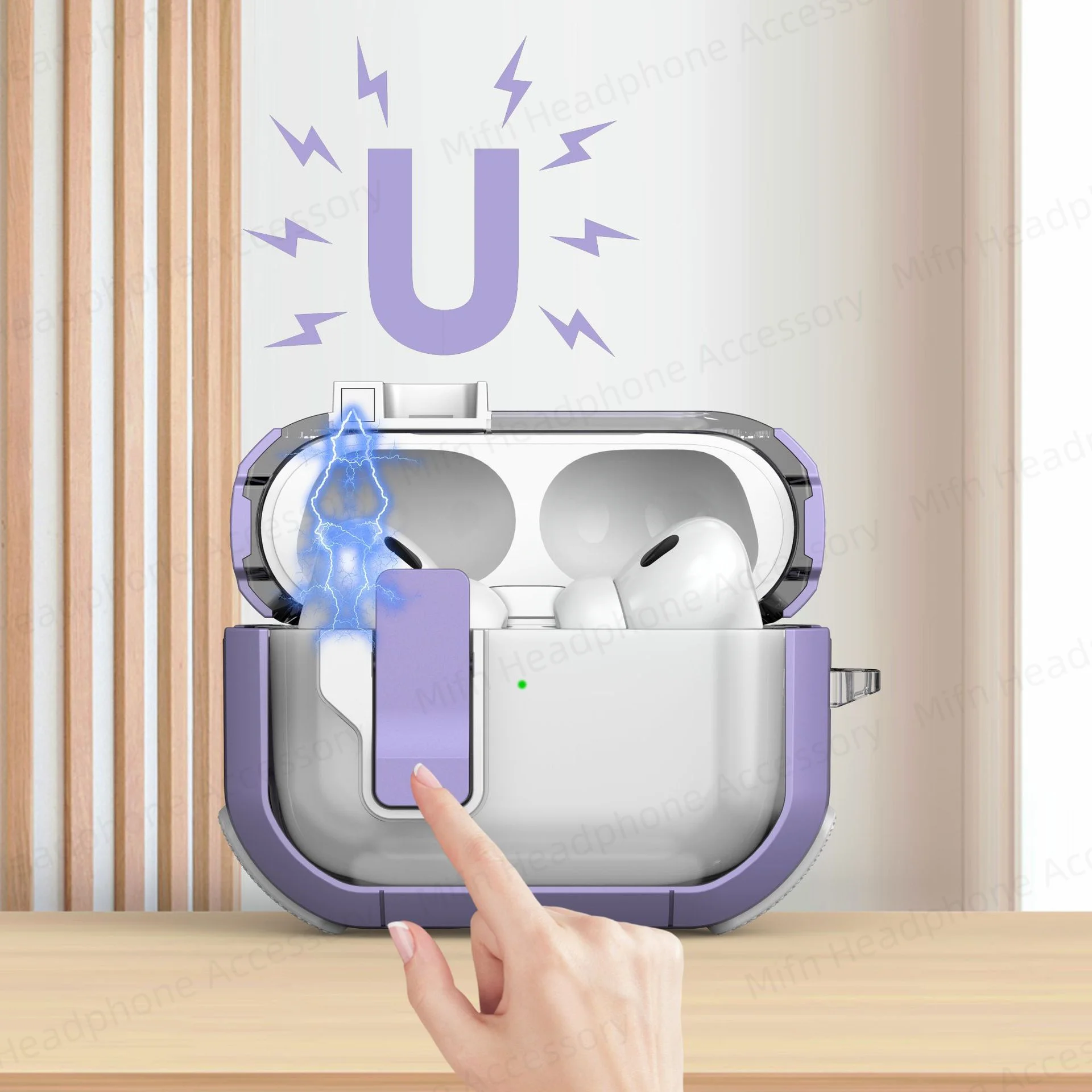 Per Airpods Pro 2023/2022/2019 Custodia Dal Design Universale Con Portachiavi Trasparente Secure Lock Soft Tpu Shell Per Airpods 3Rd Cases