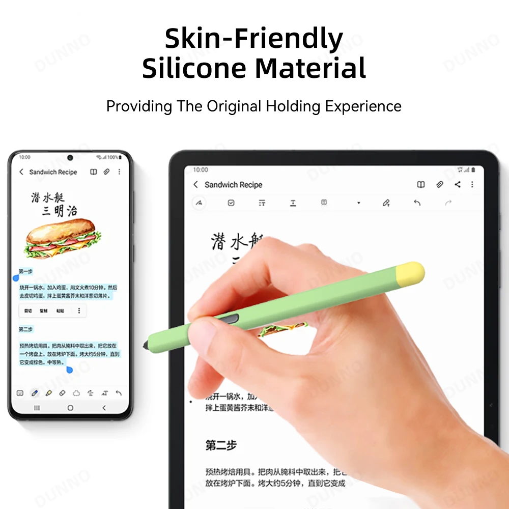 Estojo de Lápis para Samsung Tab Proteção Antiderrapante Capa de Manga de Silicone Caneta s7 Plus s8 Plus s6 Lite s - Imagem 2