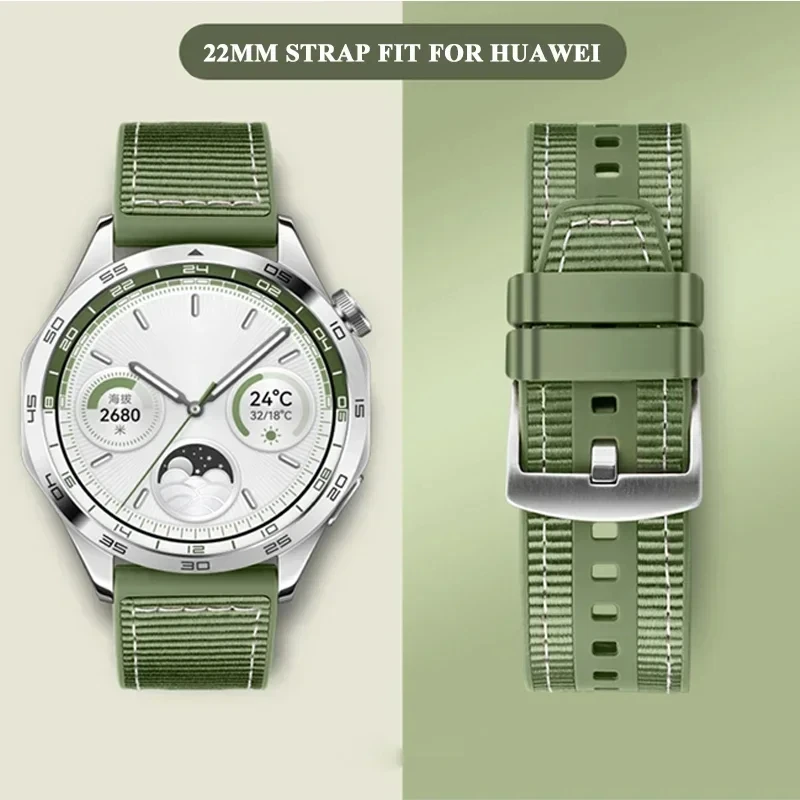 Premium 22mm Silicone & Woven Smartwatch Band - Elegant Strap Accessory