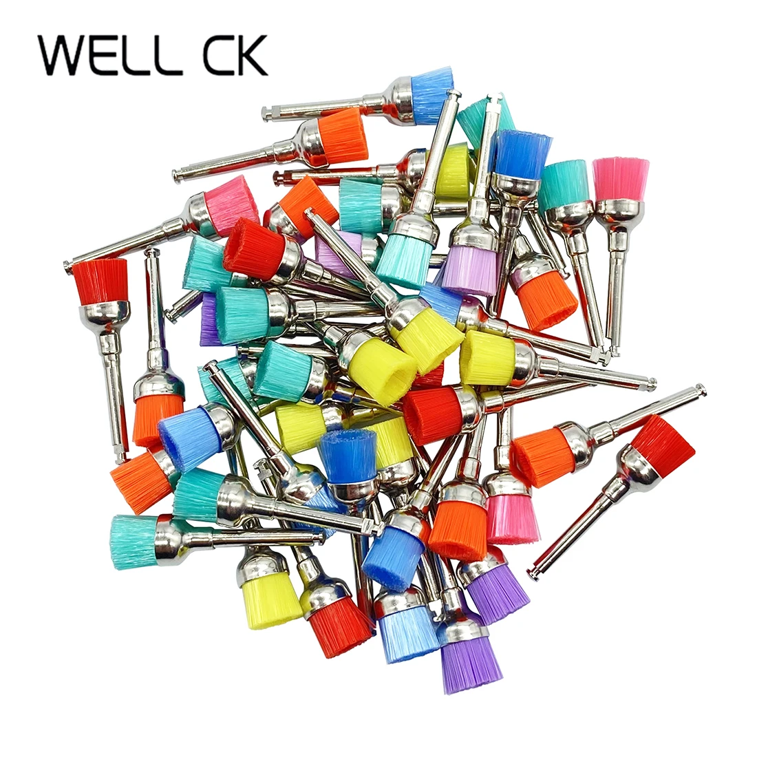 100pcsboxDentalMaterialsProphyBrushColorProphylaxisWhiteNylon