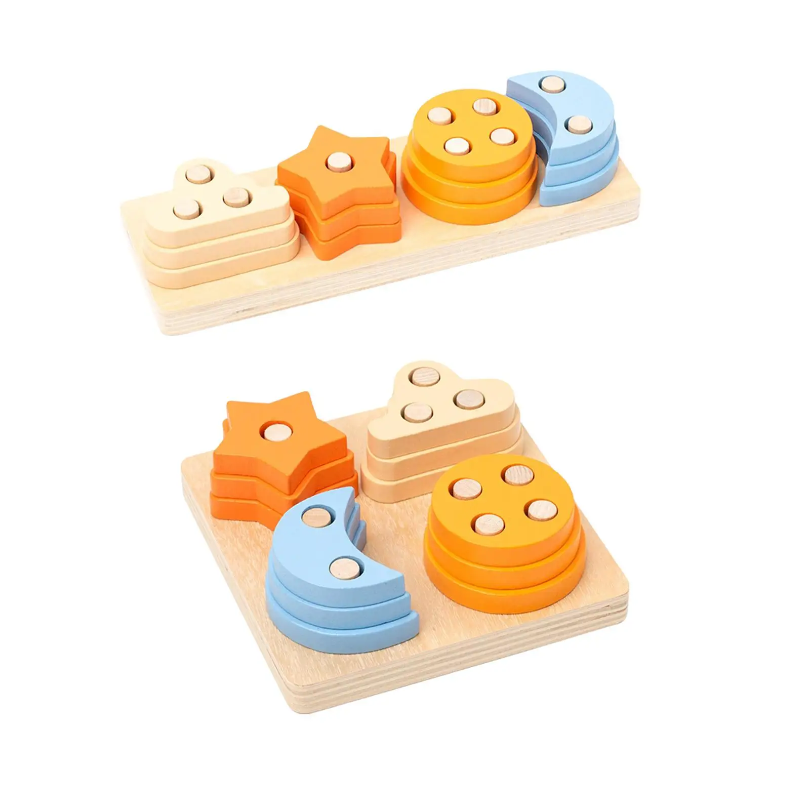

Montessori Toys Preschool Learning Toys Wood Shape Sorter and Color Stacker for Boys Girls Kids 1 2 3 4 Years Old Birthday Gifts