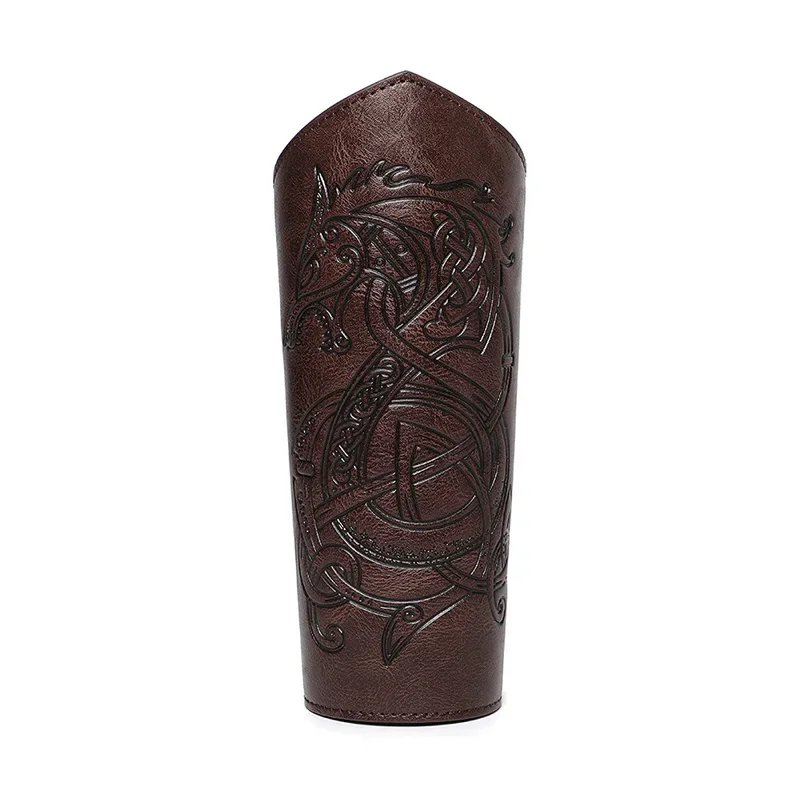 Medieval Leather Gauntlet Wristband Bracers - Unisex Arm Cuff Armor