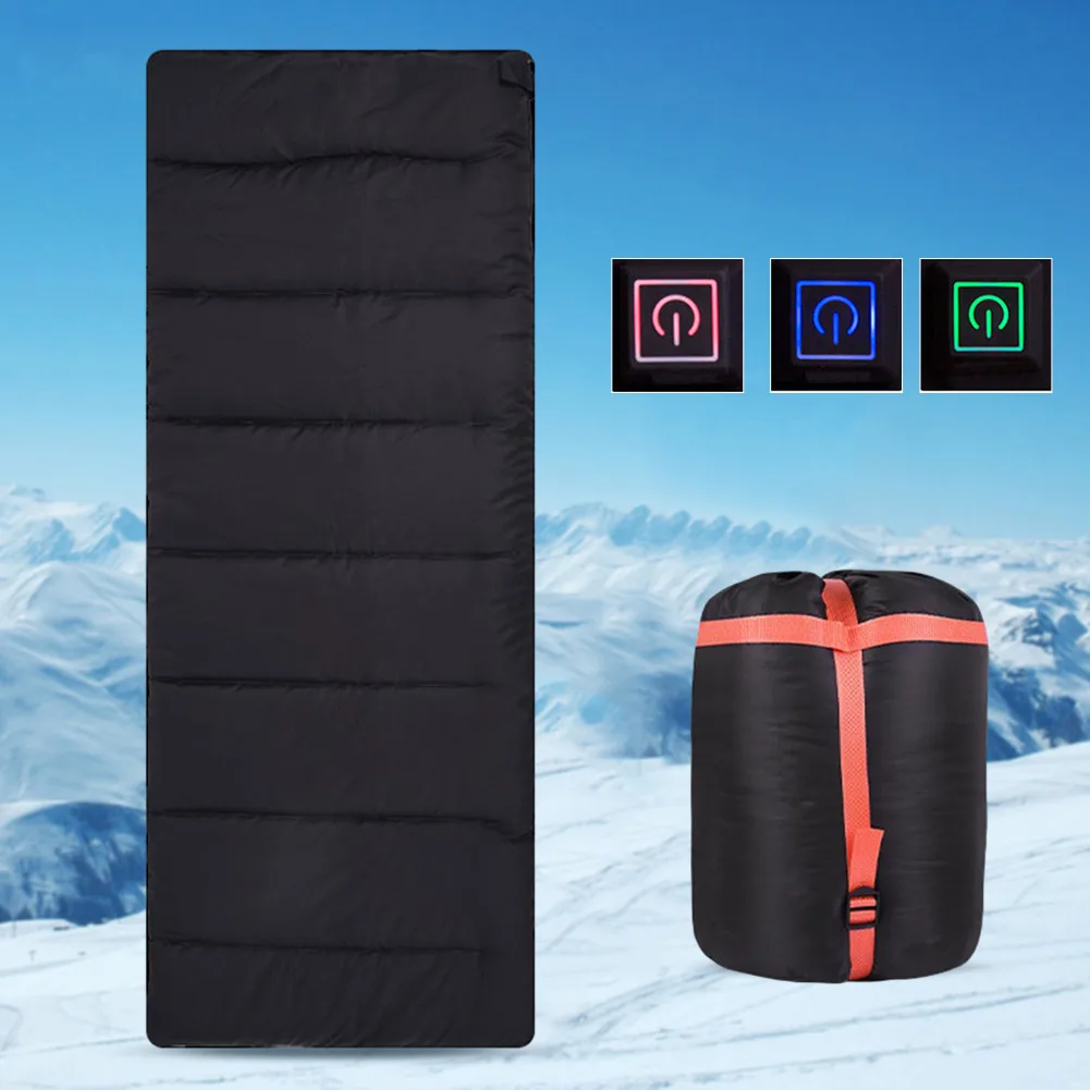 20 Degree Electric Heating Sleeping Bag Blanket 3 Levels USB/Type-C Rechargeable Ultralight Heated Sleeping Bag with Storage