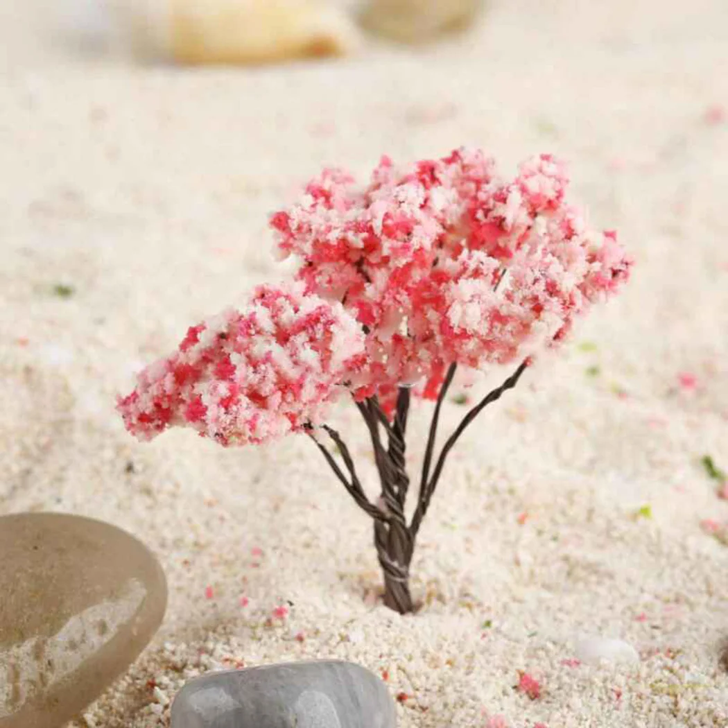 20pcs 6.4cm Tree Model Accessories Cherry Flowering Plant Model Railway Layout Practical
