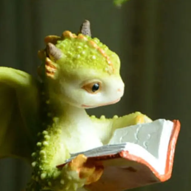 Mini Rajzfilm Aranyos Gyanta Növények Díszek Rex Sárkány Szobor Kert Cserepes Figor - Image 5