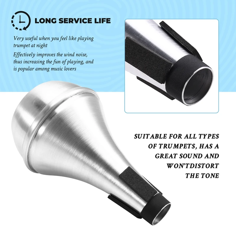 Weaker Beginners Practice Straight Body Mute Accessories Portable Mute Aluminum Alloy Trumpet