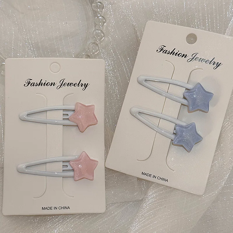 

Jelly Five Point Star BB Clip Soft Cute Simple Star Hairpin Sweet Side Clip Light Pink Blue Candy Color Student Girl Hair Clip