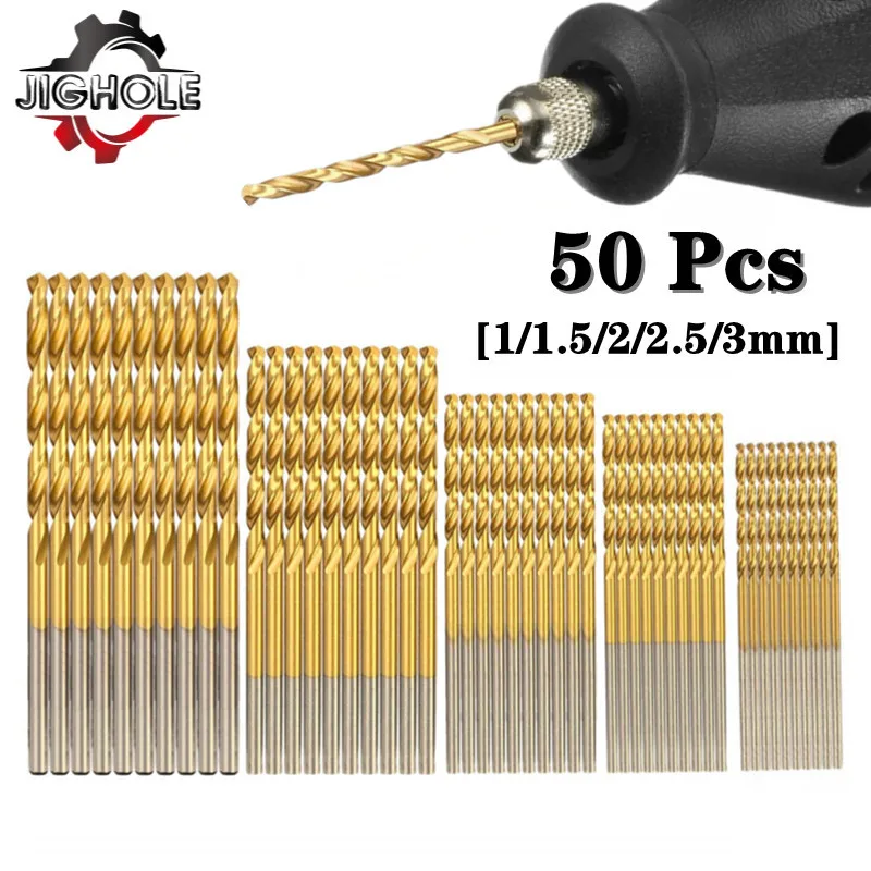 Titanium Twist Drill Bit Set 50pcs Mini Twist Drill Bit Set Titanium