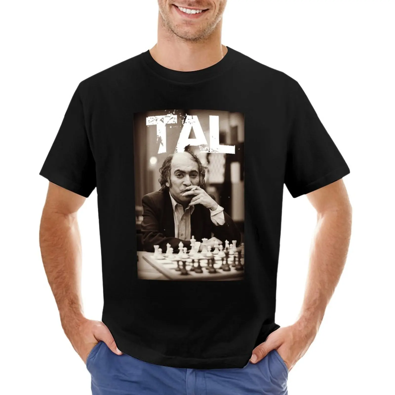 

Russian Chess Grandmaster Mikhail Tal T-Shirt t-shirts man Blouse plain t-shirt plus size t shirts black t shirts for men