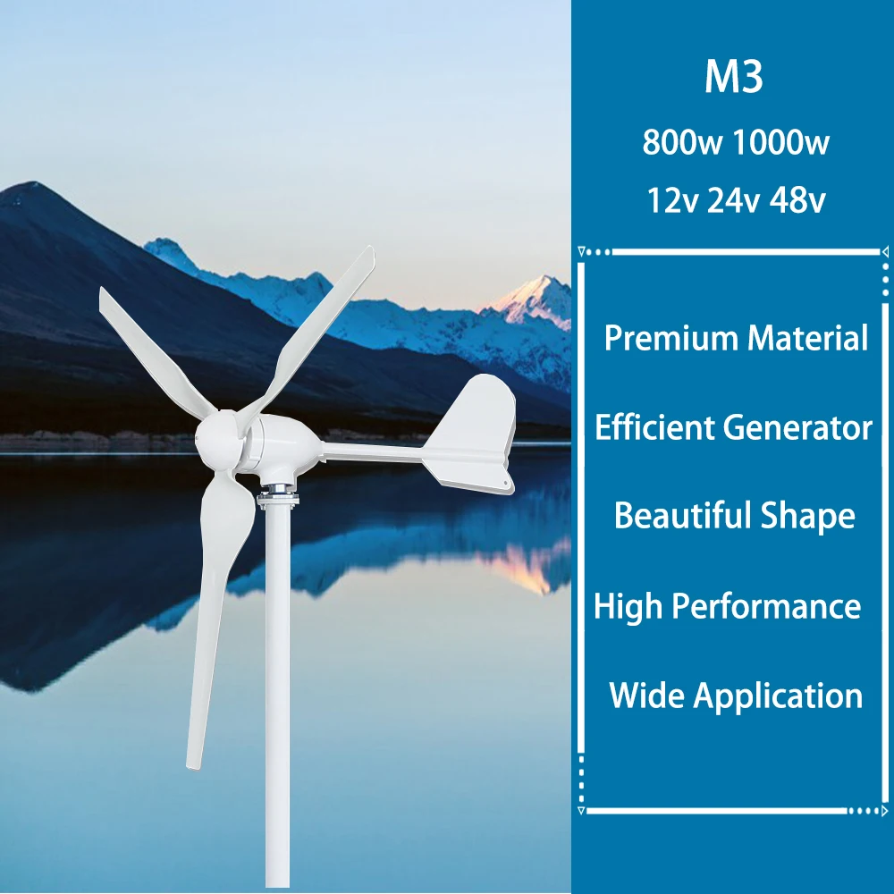 

Wind Turbine Generator 800w 1000w 12v/24v with MPPT Controller and Pure Sine Wave Inverter Free Energy Improve Home Efficiency