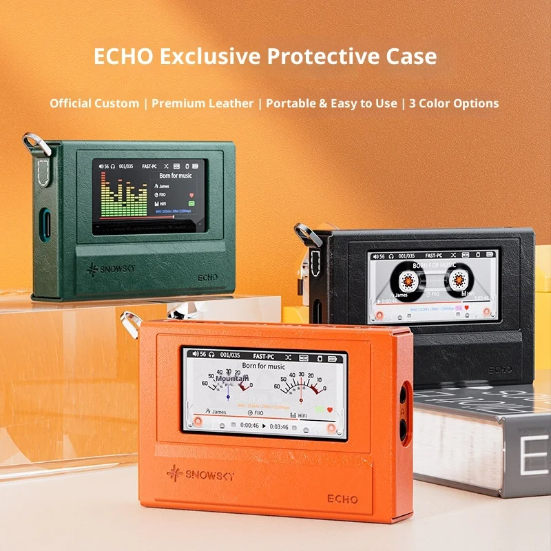FiiO SnowSky ECHO 투명 보호 케이스 휴대용 가죽 커버 쉽게 분해할 수 있는 음악 플레이어용 특수 케이스