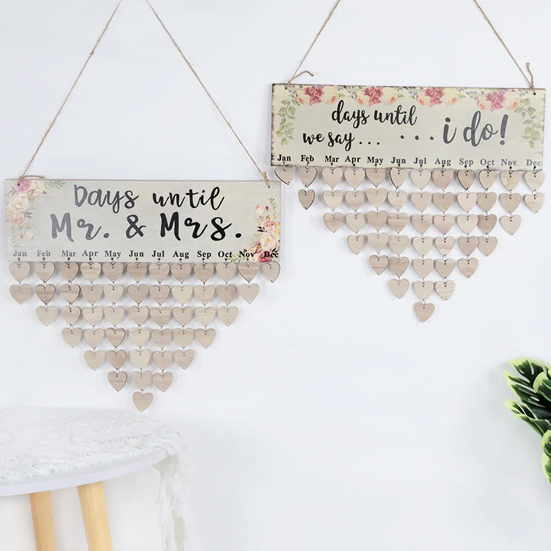 Eid Mubarak DIY Decor Wooden Calendar Pendant Family Wedding Birthday Special Days Countdown Reminder Board for Christmas Gifts christmas countdown calendar christmas advent calendar