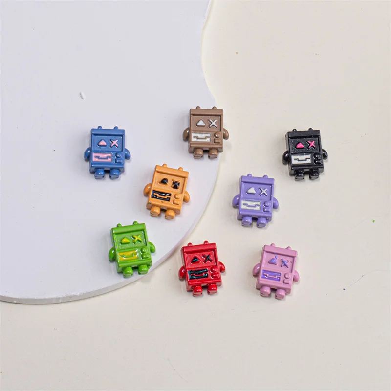 

New style 40pcs/lot color print cartoon robot shape alloy floating locket beads diy jewerly garment pendant accessory