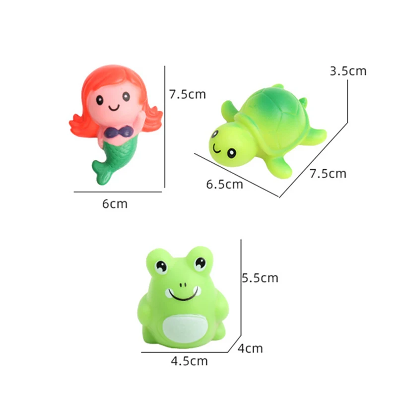 Funny Children Water Flashing Floating Frog Turtle Water Toys Kids Automatic Led Lighting Up Animals Bath Toys Baby Toy Gifts 6