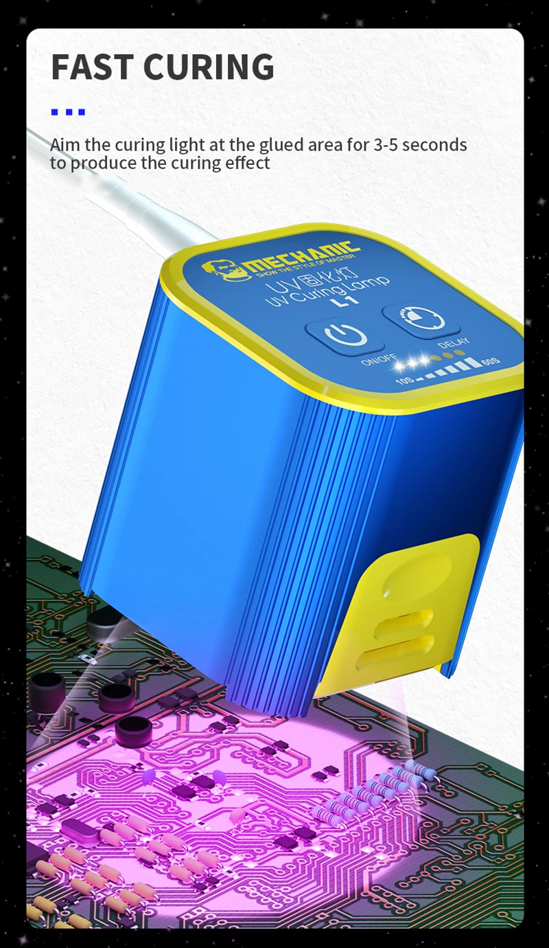 S194c416bc60c4f0ca1461d3ac0637027a MECHANIC USB 5V UV Curing Lamp Green Oil UV Glue Fast Curing Light for Mobile Phone PCB Motherboard Repair Tools