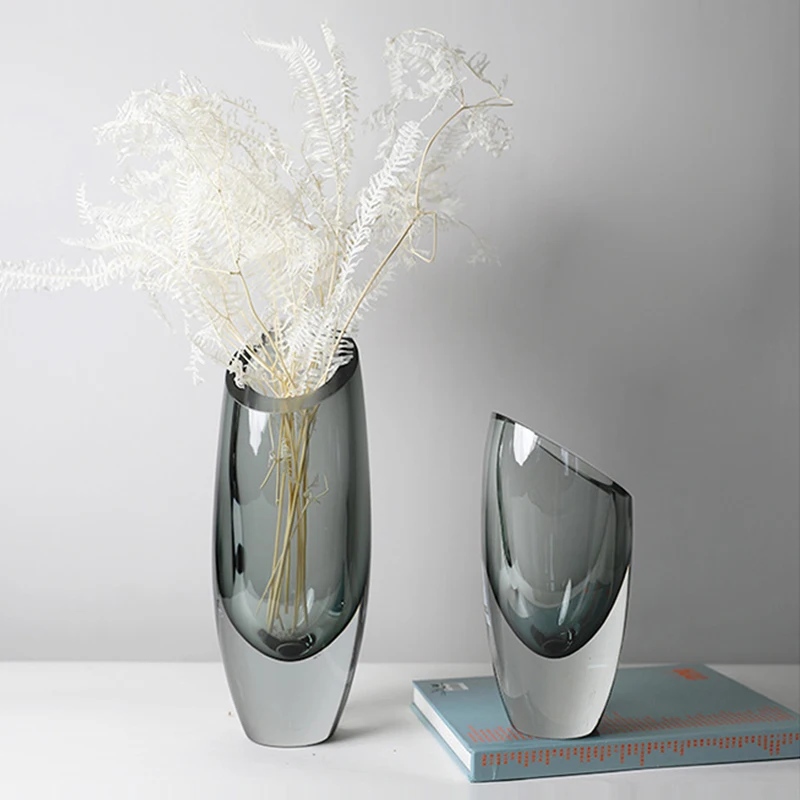 

Modern Minimalist Luxury Glass Vase Living Room Dining Table Transparent Dried Flower Arrangement Indoor Home Decoration