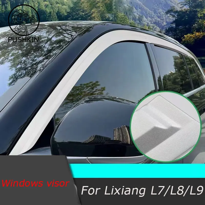 

For LiXiang L9 L8 L7 2024 2022 2023 Alloy Window Visor Wind Shields Sun Rain Guards Side Wind Deflector Exterior Accessories