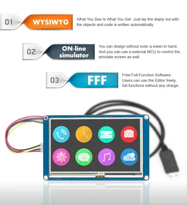 

NX8048T050 5-inch human-machine interaction interface HMI English kernel