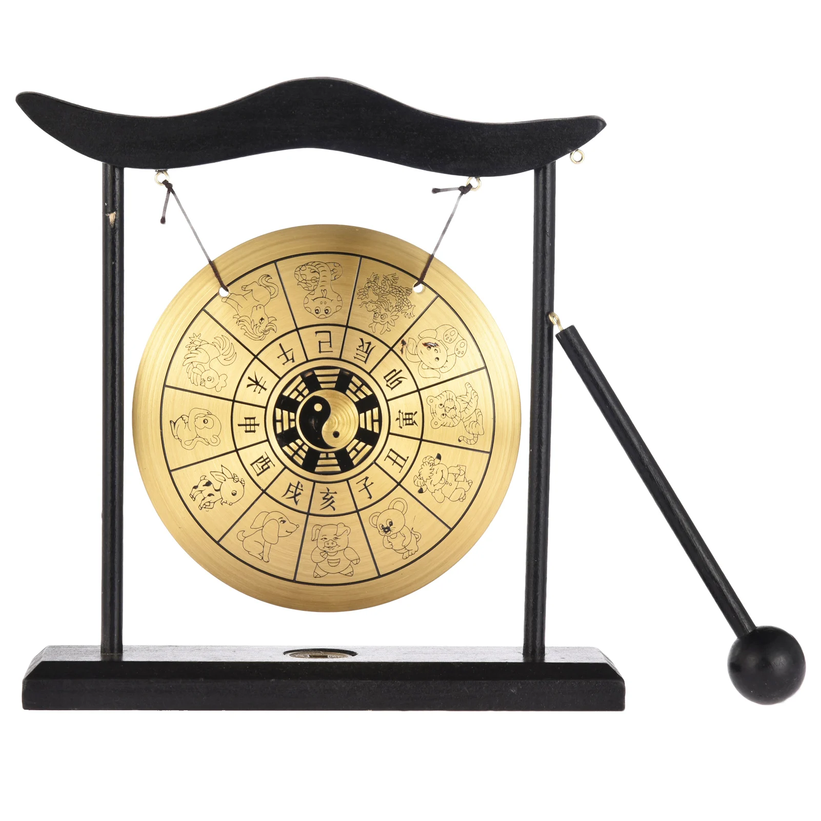 Wind Gong Easy To Maintain Mini Gong With Mallet And Stand Agreeable Sound Healing Instruments Desktop Percussion Instrumen