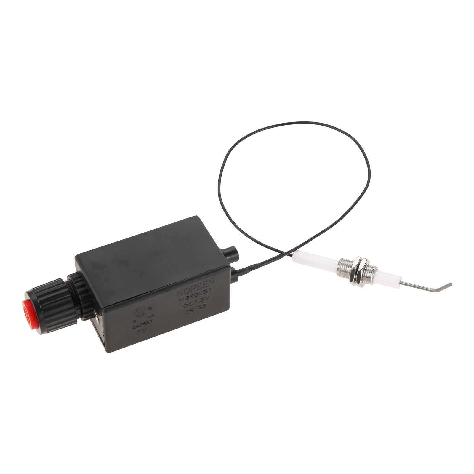 Grill Ignition System Ignition High Voltage Line Ignition Electrode Universal Spark Generator BBQ Gas Grill Replacement AA Igniter with Electrode Wire High Effiency Pulse Ignition Kit 11.8" Long