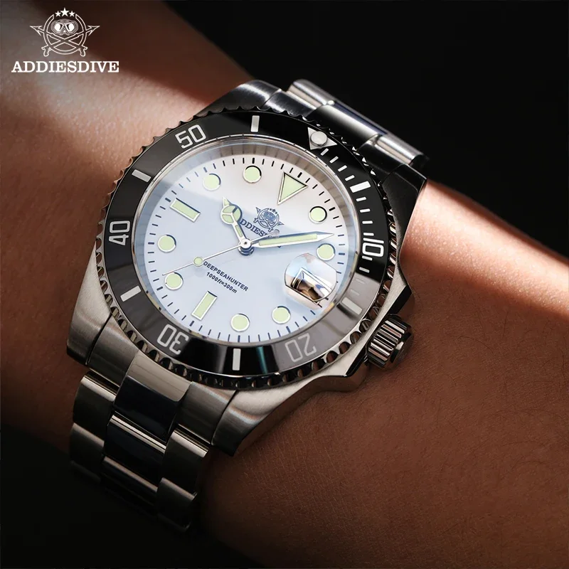 ADDIESDIVE 41mm Man Diver Watch BGW9 Super Luminous 300m Waterproof Calendar Display Reloj Hombre Quartz Watches