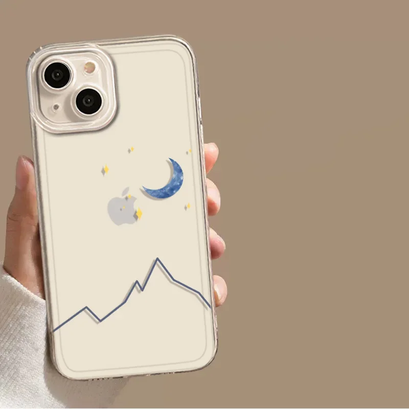 Sun and Moon Paired Transparent Phone Case - Elegant Clear Cover