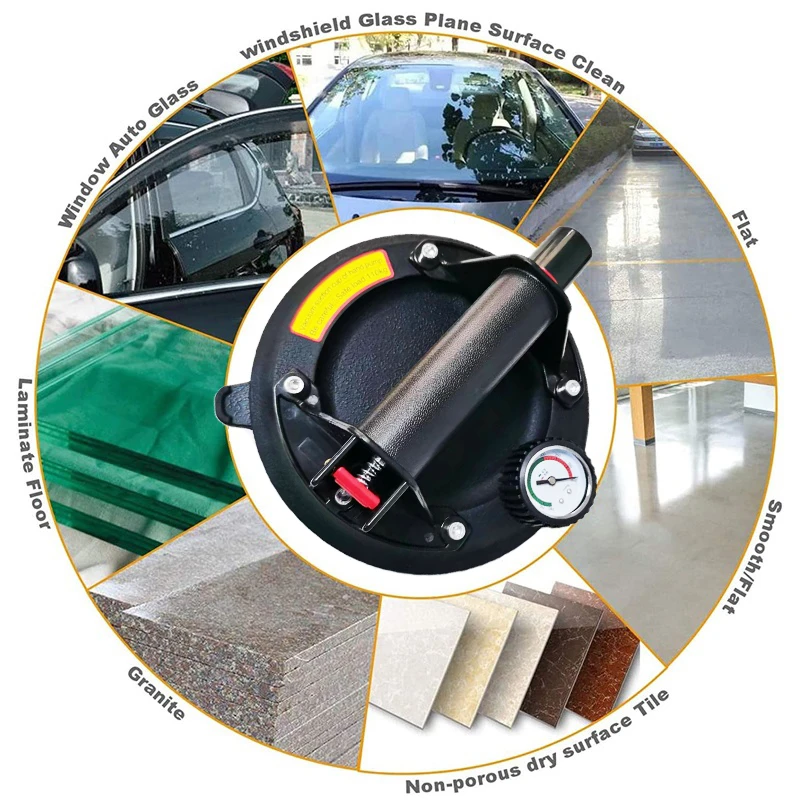8-inch 220kg Vacuum Suction Cupor With Handle for Granite & Glass Lifting Window Replacement Suction cup For Tile Manual Lifting