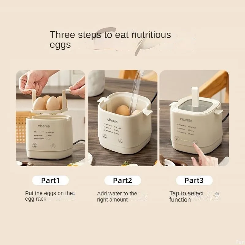 Egg Cooker 110V-220V 24H Timer Intelligent Breakfast Machine Automatic Power Off Small Multi-function Egg Steamer for Home Use 4