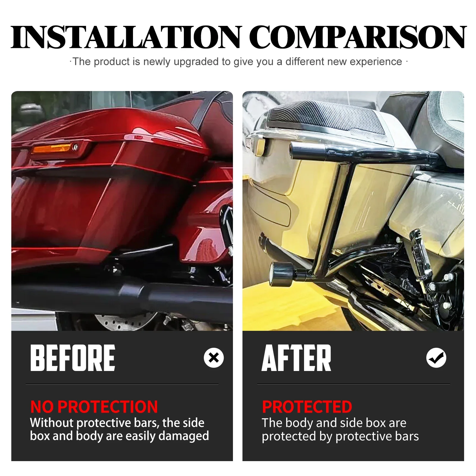 Durable Saddlebag Guard Crash Bars For Harley Touring 96-08