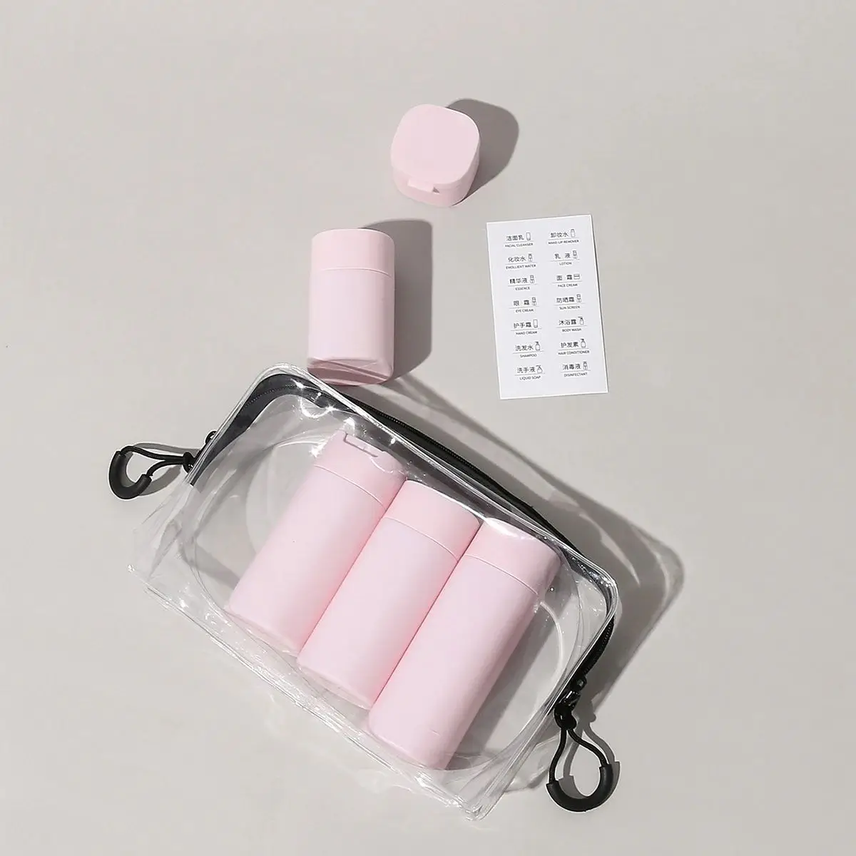 5pcs Multiple Colors Portable Soft Touch Cream Travel Dispenser Bottles Set for Lotion Cleanser Shampoo