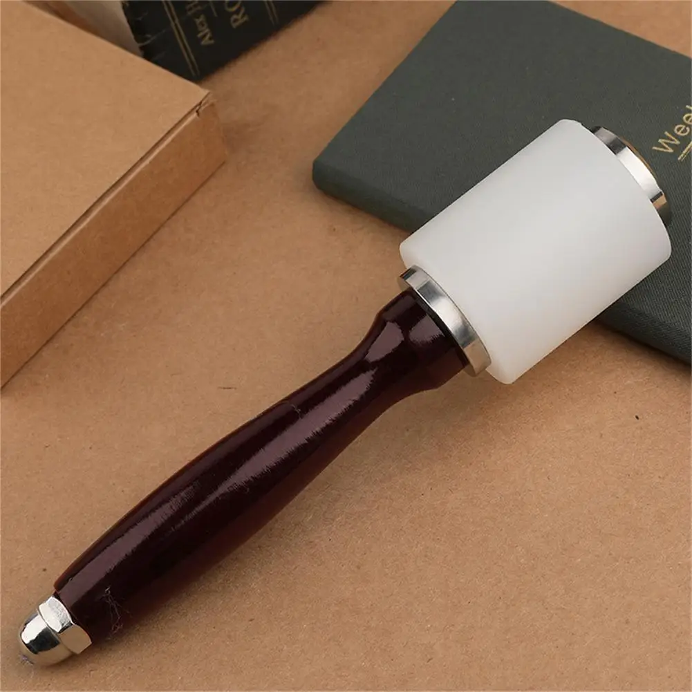Leathercraft Wooden Handle Nylon Hammer Diy Handmade Leather Carving Hammer Mallet Tool For Diy Stamping Sewing