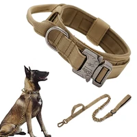Durable Tactical Dog Collar and Leash Adjustable Military Pet Collar Leash Medium Large Dog German Shepherd Training Accessories 3