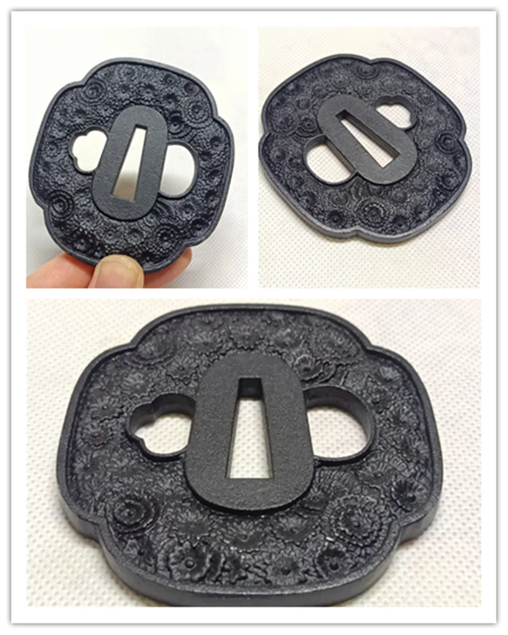 Черная Железная защитная пластина Tsuba для японских фитингов (art.: 3920c2cb33f03) - 3920c2cb33f03