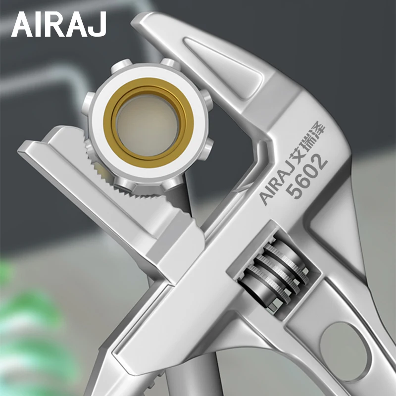 AIRAJ 5602 욕실 조절 렌치, 작은 공간 다기능 렌치, 욕실 파이프 너트 제거 도구
