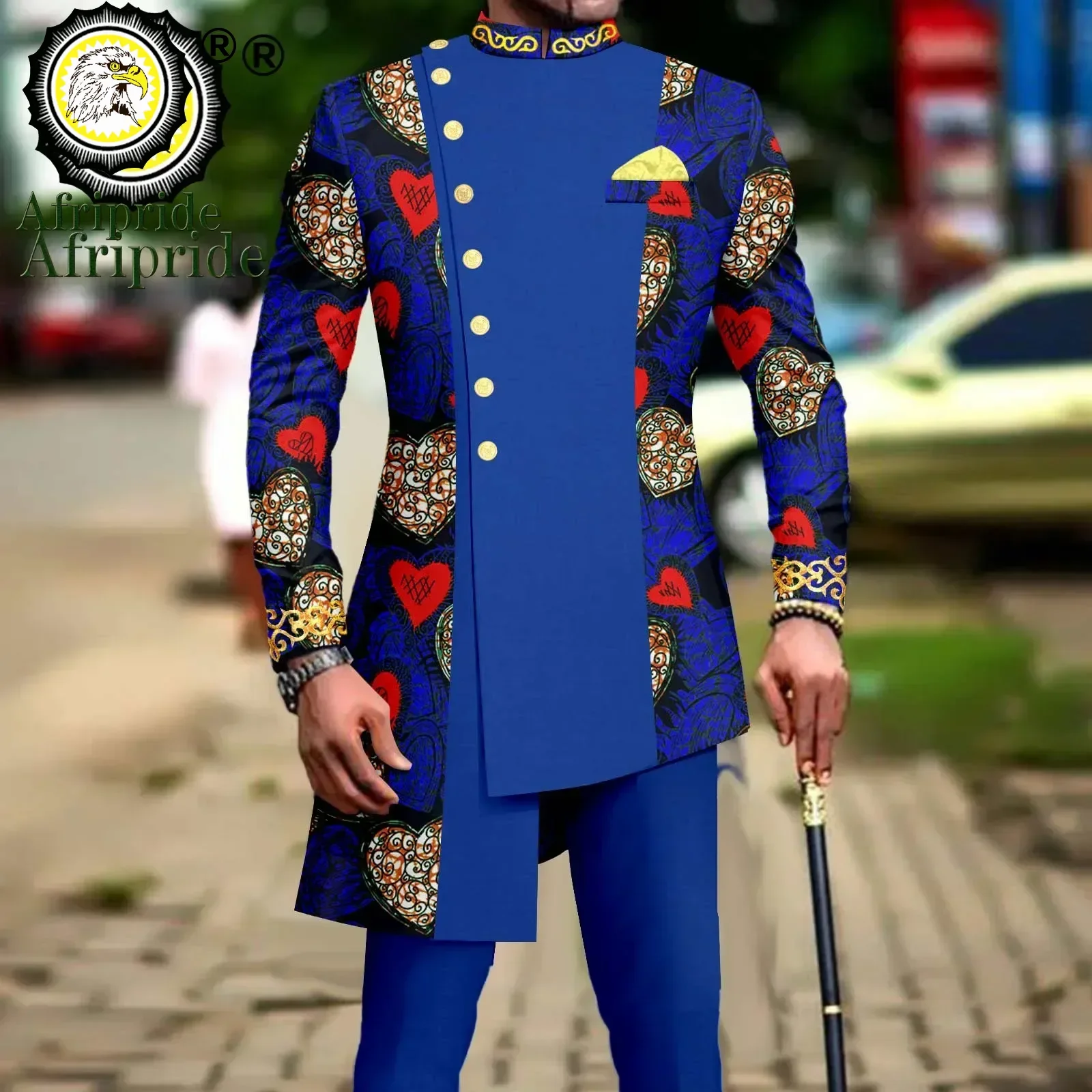 Pantaloni Etnico Uomo Set Camicia E Pantaloni Africani Da Uomo