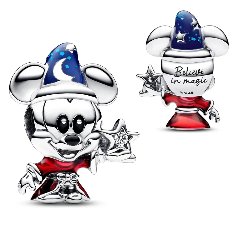 

HEROCROSS Disney Sorcerer Apprentice Mickey Charm Fit Original Pandora Charms Bracelet Pendant 925 Sterling Silver Jewelry