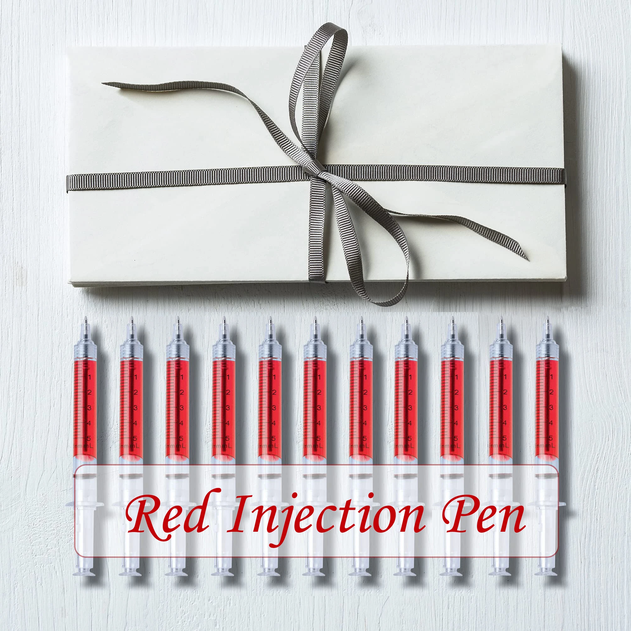 Ballpoint Pen 12PCS Red Injection Type Ball Point Pen Doctor Nurse Gift Liquid Pen Color Syringe Pens