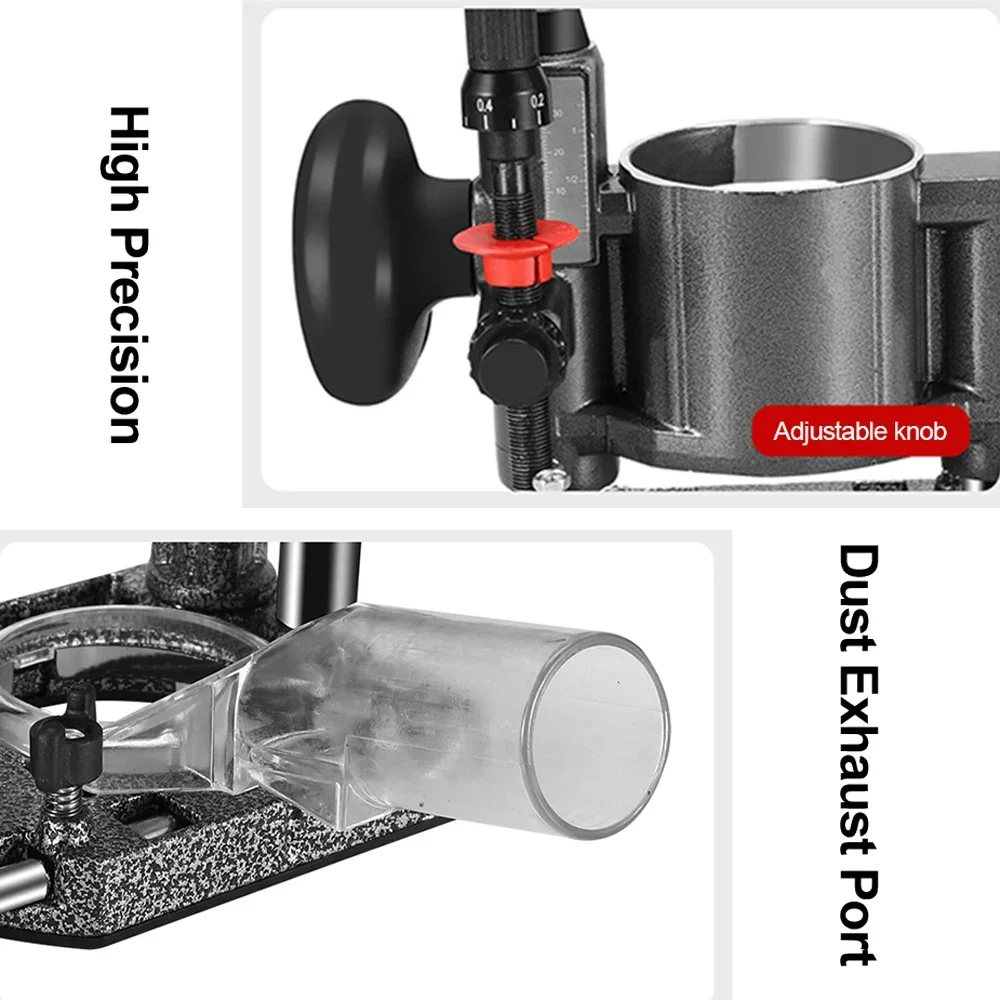 Compact Router Plunge Base for Milling Trimming Machine Wood Router 6.35mm 800W 65mm 3 Types Optional